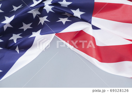 American flag on gray background American flag on gray background 69328126