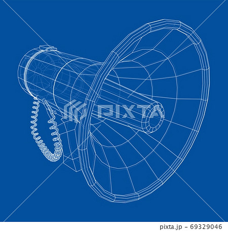 Megaphone concept outline. Vector Megaphone concept outline. Vector 69329046