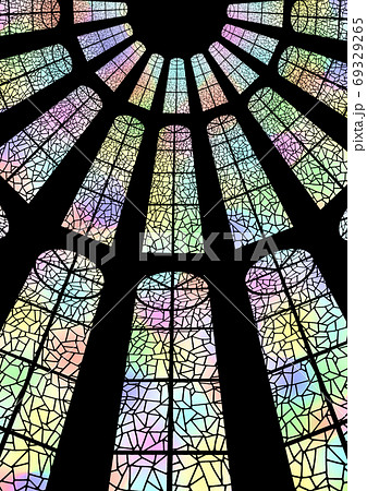 ステンドグラスの切り絵のイラスト素材