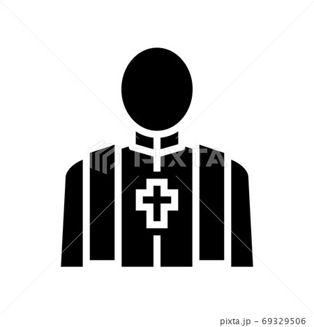 priest pastor glyph icon vector isolated illustration 69329506