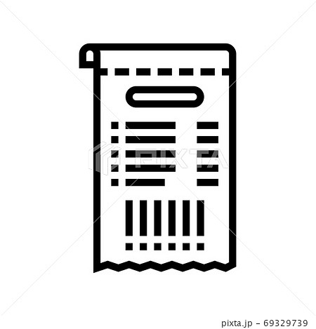 Qr Code On Receipt Line Icon Vector Isolated のイラスト素材