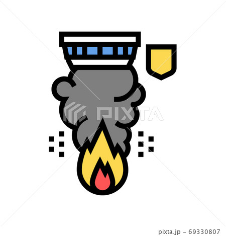fire alarm color icon vector isolated illustration 69330807