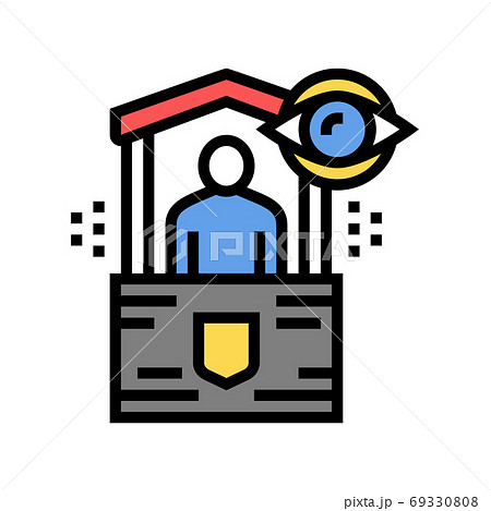 security post color icon vector isolated illustration 69330808