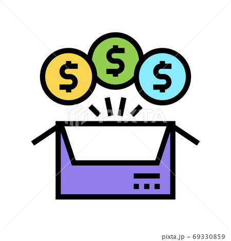 coins cardboard box color icon vector isolated illustration coins cardboard box color icon vector isolated illustration 69330859