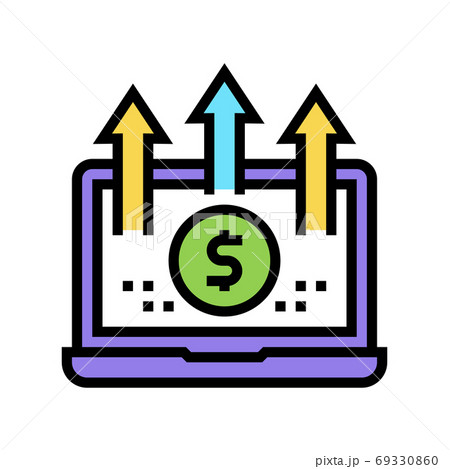 online investment laptop color icon vector isolated illustration online investment laptop color icon vector isolated illustration 69330860