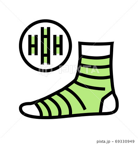 bamboo material sock color icon vector isolated illustration 69330949
