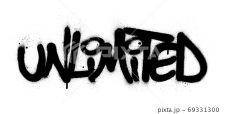 graffti unlimited word sprayed in black over white 69331300