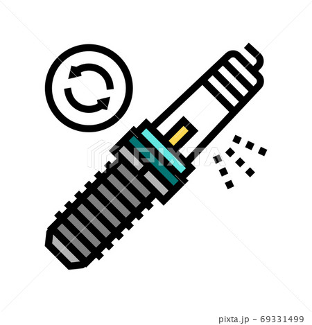 car candle replacement color icon vector isolated illustration car candle replacement color icon vector isolated illustration 69331499