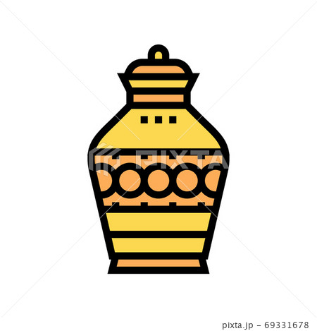 funeral urn color icon vector isolated illustration 69331678