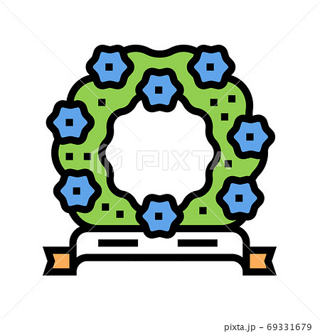 funeral wreath color icon vector isolated illustration 69331679