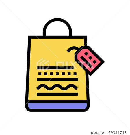 homemade bag color icon vector isolated illustration 69331713