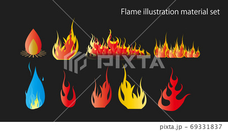 青・赤い炎他炎のイラストセット 青・赤い炎他炎のイラストセット 69331837