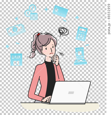 支払いに迷う女性 69331959