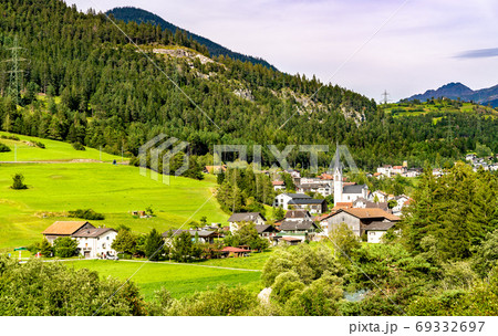 Surava village in Albula Valley in Switzerland 69332697
