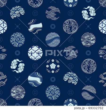 Japan seamless pattern tradition vintage for textiles and backgr 69332702