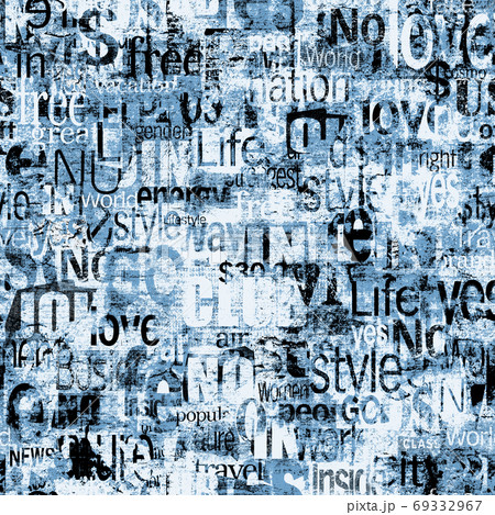 Abstract grunge urban geometric chaotic seamless pattern with words, letters 69332967