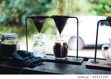 Antique coffee filter coffee in a jar 69333180