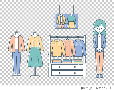 アパレルショップで接客する女性スタッフ 69333721