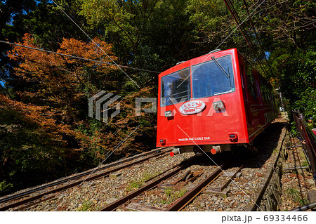 茨城県秋の筑波山(御幸ヶ原コース)登山道から見るケーブルカー 茨城県秋の筑波山(御幸ヶ原コース)登山道から見るケーブルカー 69334466