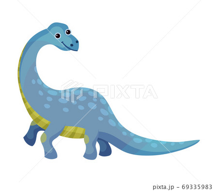 Funny Dinosaur with Long Neck as Ancient Reptile Vector Illustration Funny Dinosaur with Long Neck as Ancient Reptile Vector Illustration 69335983