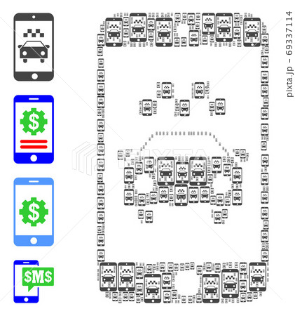 Taxi Smartphone Application Recursion Mosaic of Self Icons 69337114