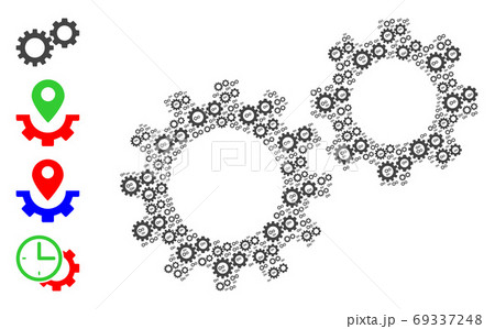 Gearwheels Recursive Composition of Self Iconsのイラスト素材 [69337248] - PIXTA