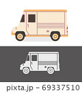 Metromite old school vintage van. Food or delivery retro truck. Car vector illustration. 69337510