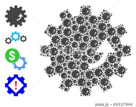 Gear Rotation Fractal Collage of Self Icons 69337944