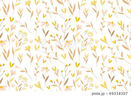 Floral pattern Hand drawn seamless vector texture  69338307