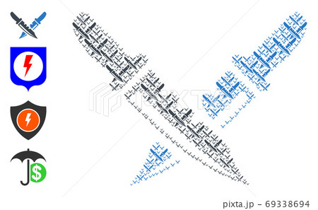 Knife Pair Recursion Collage of Self Items 69338694