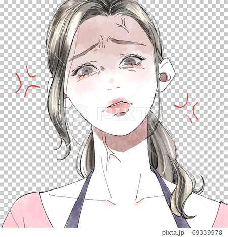 ブチ切れた女性のイラスト素材