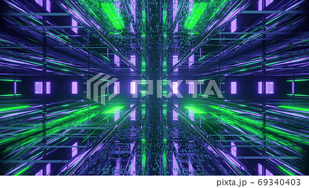 Digital Illuminating Light Reflection Wall 4k uhd 3d illustration background 69340403