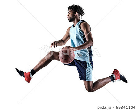 basketball player man isolated silhouette shadow basketball player man isolated silhouette shadow 69341104