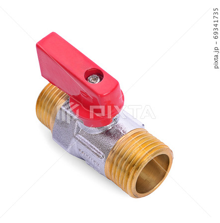 Stainless ball valve isolated on white background Stainless ball valve isolated on white background 69341735