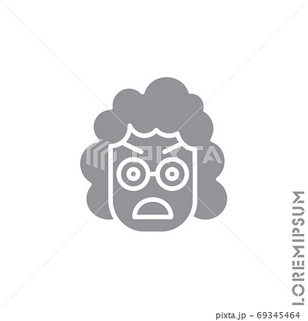 fury expression girl, woman icon with style. Suitable for website design, logo, app and ui. Angry icon vector. Gray on white background fury expression girl, woman icon with style. Suitable for website design, logo, app and ui. Angry icon vector. Gray on white background 69345464