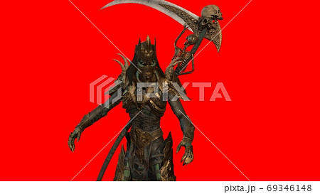 Necromancer, render 3D model on the background 69346148