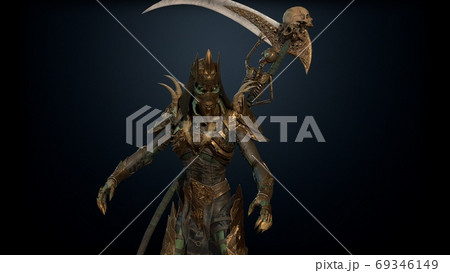 Necromancer, render 3D model on the background 69346149