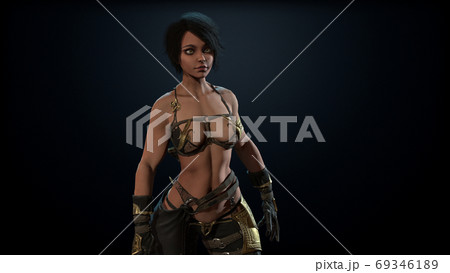 Dark Assassin lady 3d render 69346189