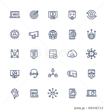 seo and digital marketing line icons set seo and digital marketing line icons set 69346715