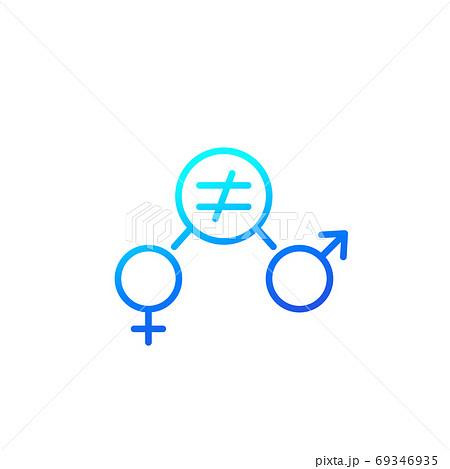 gender equity icon, outline vector 69346935