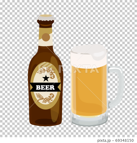 ビールとビールジョッキのイラスト ビールとビールジョッキのイラスト 69348150
