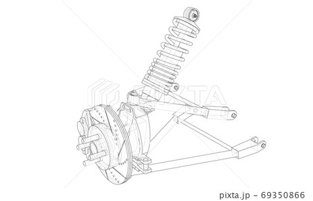 Car suspension with shock absorber 69350866
