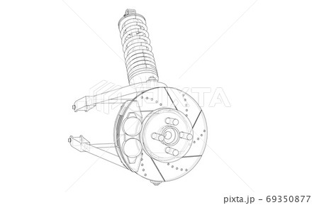 Car suspension with shock absorber 69350877