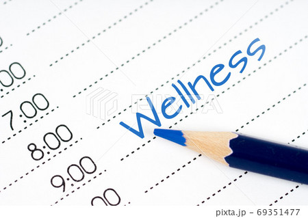 wellness, day schedule with pencil wellness, day schedule with pencil 69351477