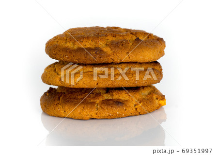 oatmeal cookies isolated on white background 69351997