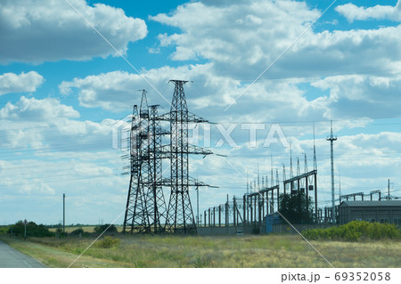 electric power lines and power station electric power lines and power station 69352058