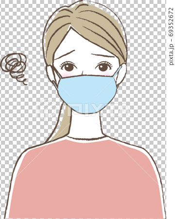 戴著面具的女性困惑的臉 69352672