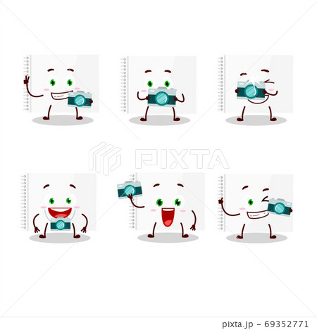 Photographer profession emoticon with drawing book cartoon character 69352771