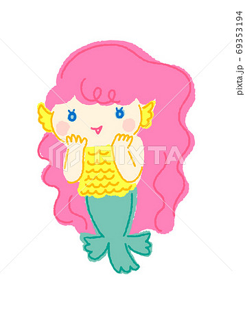 人魚みたいなアマビエちゃんのイラスト素材 人魚みたいなアマビエちゃんのイラスト素材