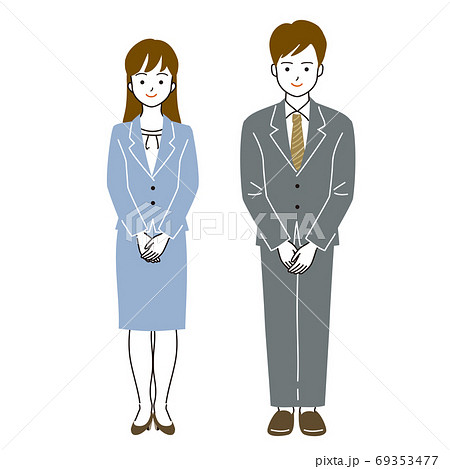 会社員の男女二人の全身ベクターイラスト 69353477